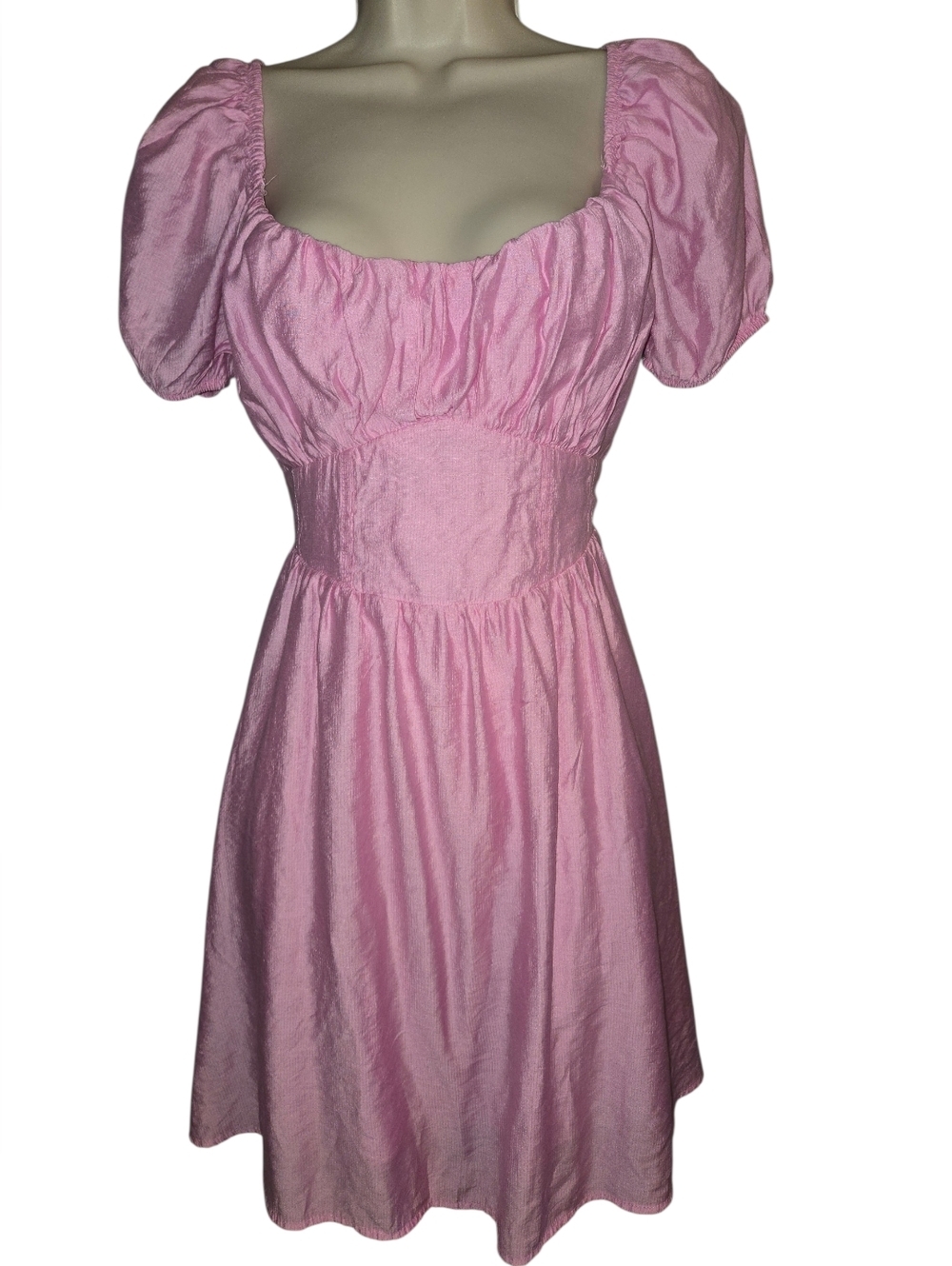 Blu Pepper Pink Milkmaid Coquette Dress, Size Small - Picture 2 of 11